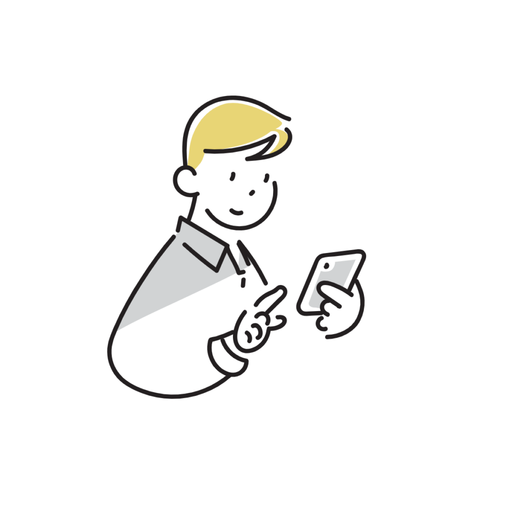 スマートフォンを操作する男性